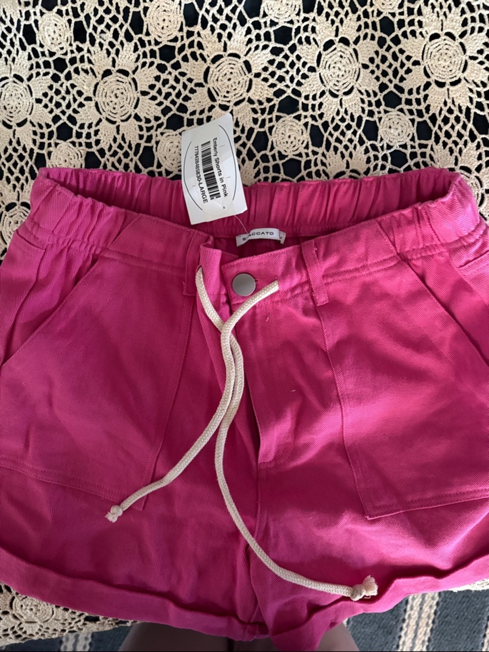Staccato Hot Pink Drawstring Shorts
